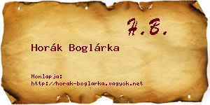Horák Boglárka névjegykártya